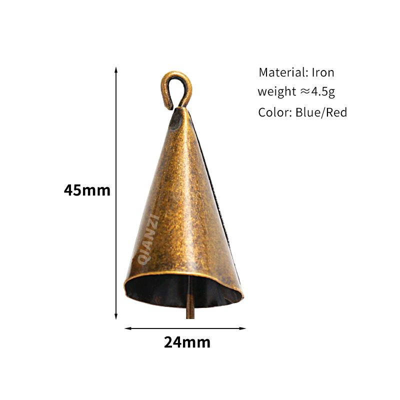 Vintage Style Twine Horn Bell Christmas DIY Metal Bell Hanging Wall Wind Chimes Open Conical Small Bells